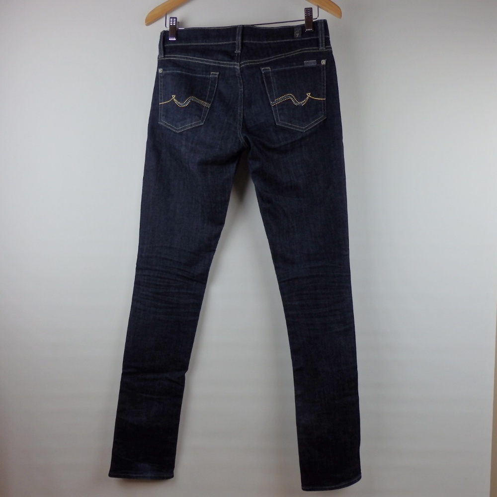 7 for All Mankind Roxanne Skinny Denim Jeans Dark Size 26 - Picture 3 of 8